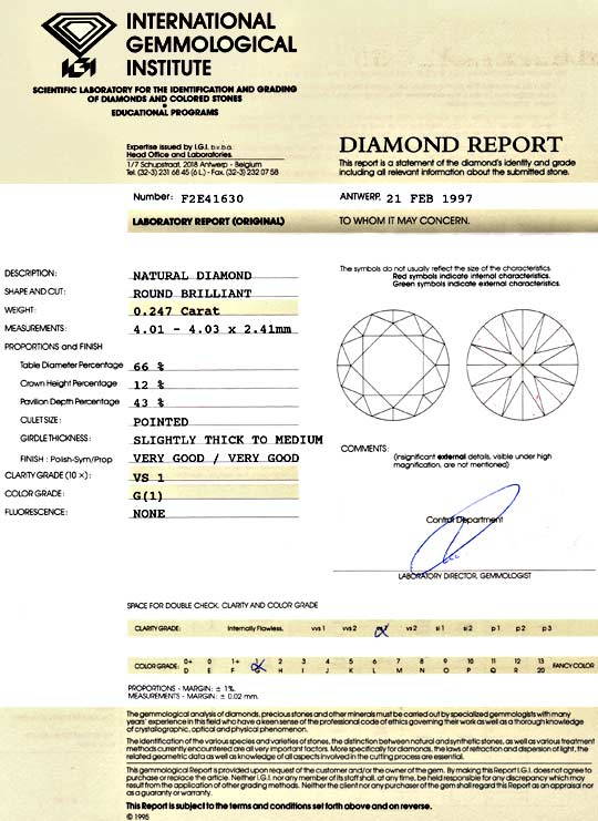 Foto 9 - Diamant 0,247ct Brillant IGI Top Wesselton G VS1, D5115