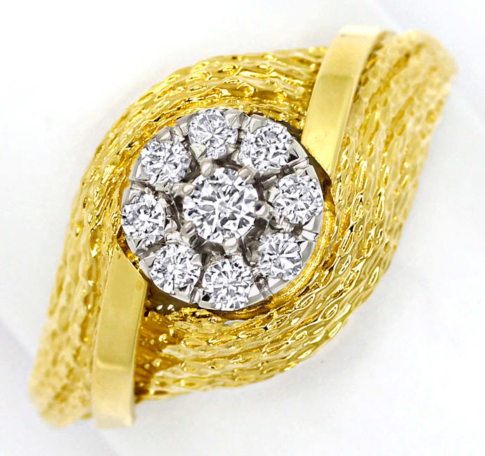 Foto 2 - Diamantenring mit 0,24ct Brillanten Gelbgold-Weißgold, S1307